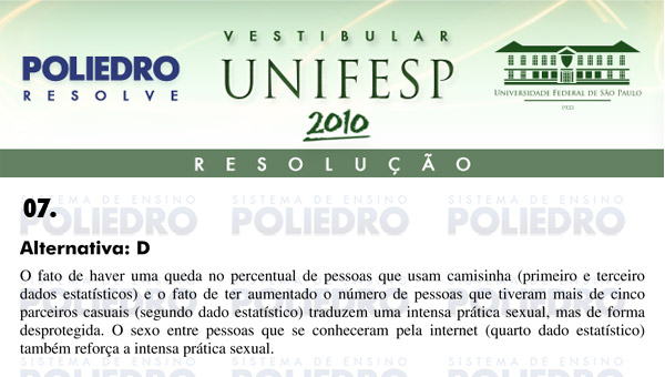 Questão 7 - Português e Inglês - UNIFESP 2010