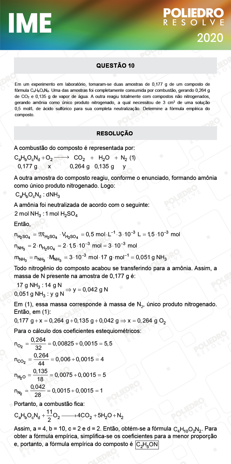 Dissertação 10 - 2ª Fase - Química - IME 2020