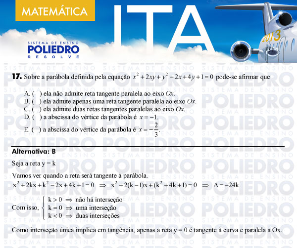 Questão 17 - Matemática - ITA 2013