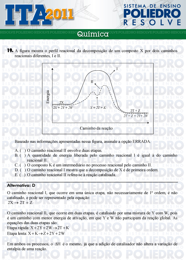 Questão 19 - Química - ITA 2011