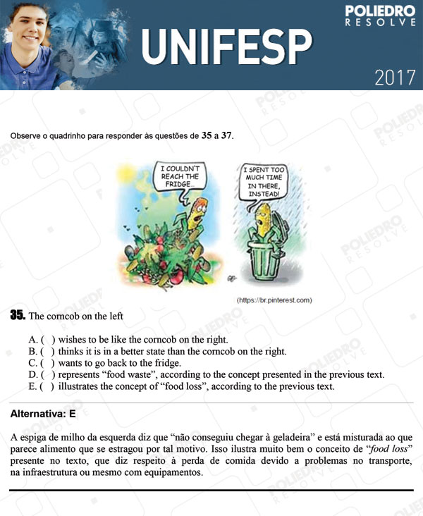 Questão 35 - 1º dia - UNIFESP 2017