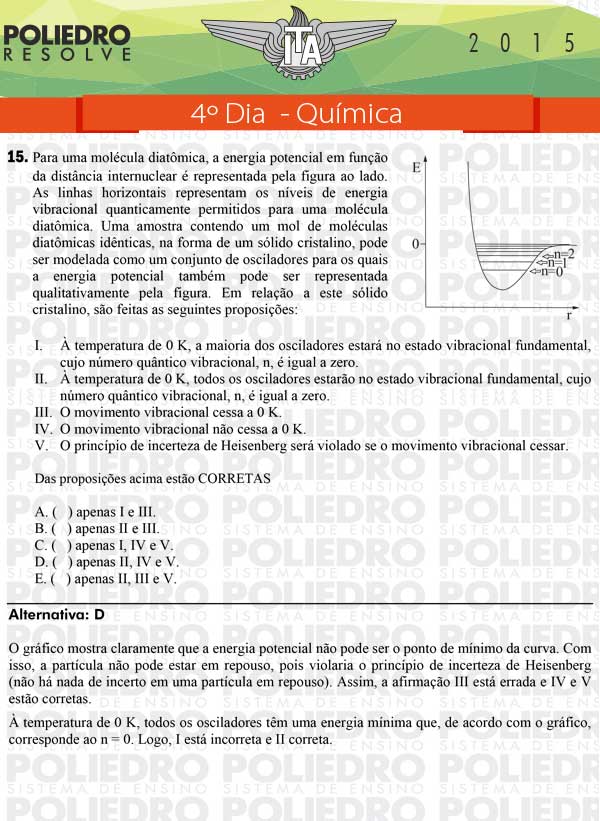 Questão 15 - Química - ITA 2015