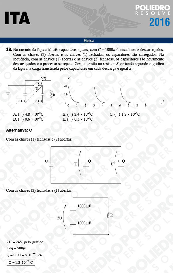 Questão 18 - Física - ITA 2016