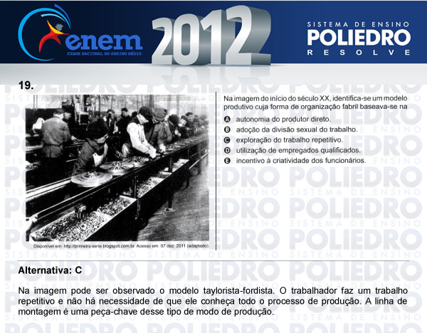 Questão 19 - Sábado (Prova azul) - ENEM 2012