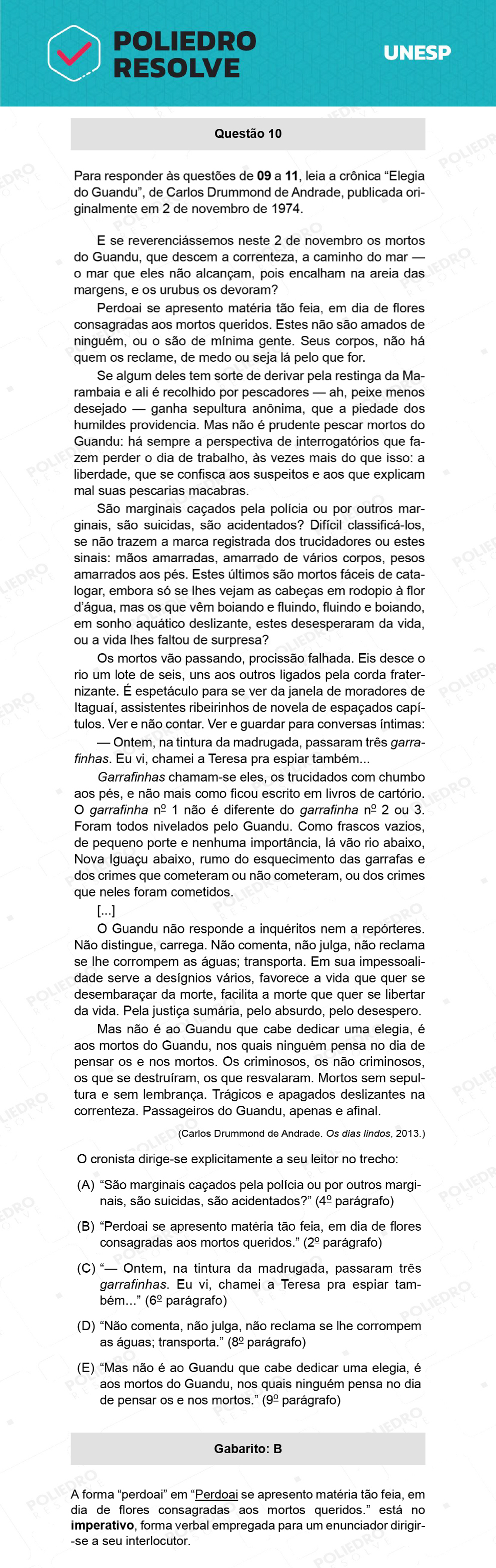 Questão 10 - 2ª Fase - UNESP 2022