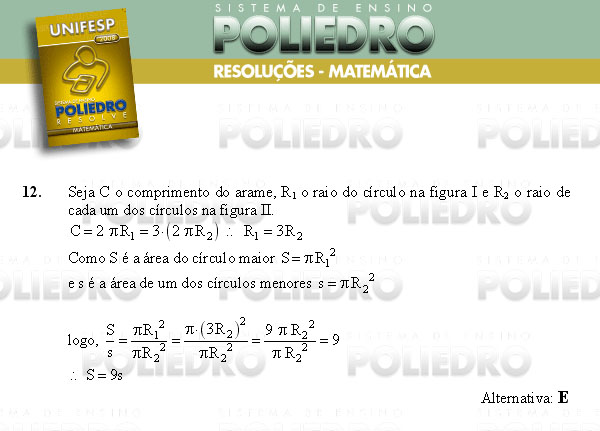 Questão 12 - Conhecimentos Gerais - UNIFESP 2008