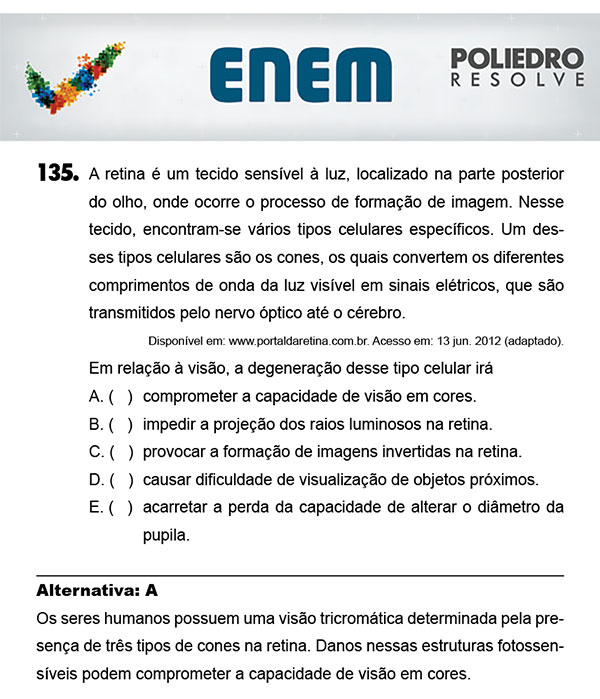 Questão 135 - 2º Dia (PROVA AMARELA) - ENEM 2017