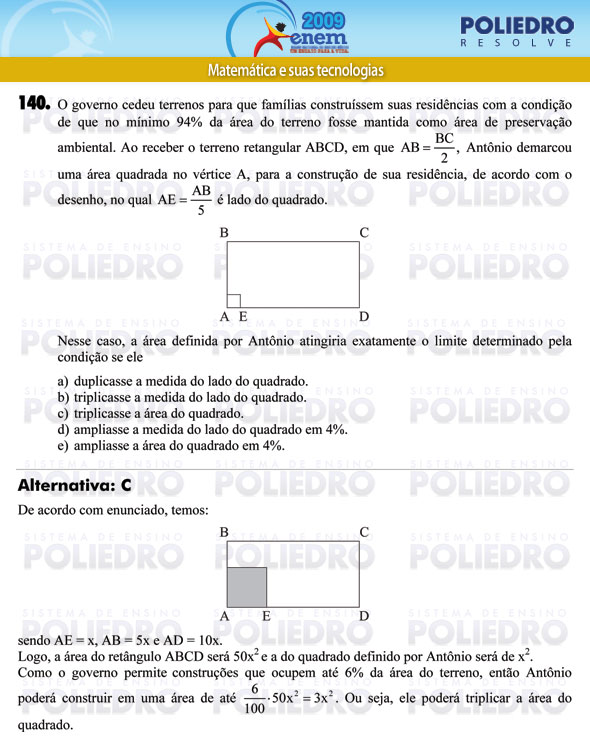 Questão 140 - Prova - ENEM 2009