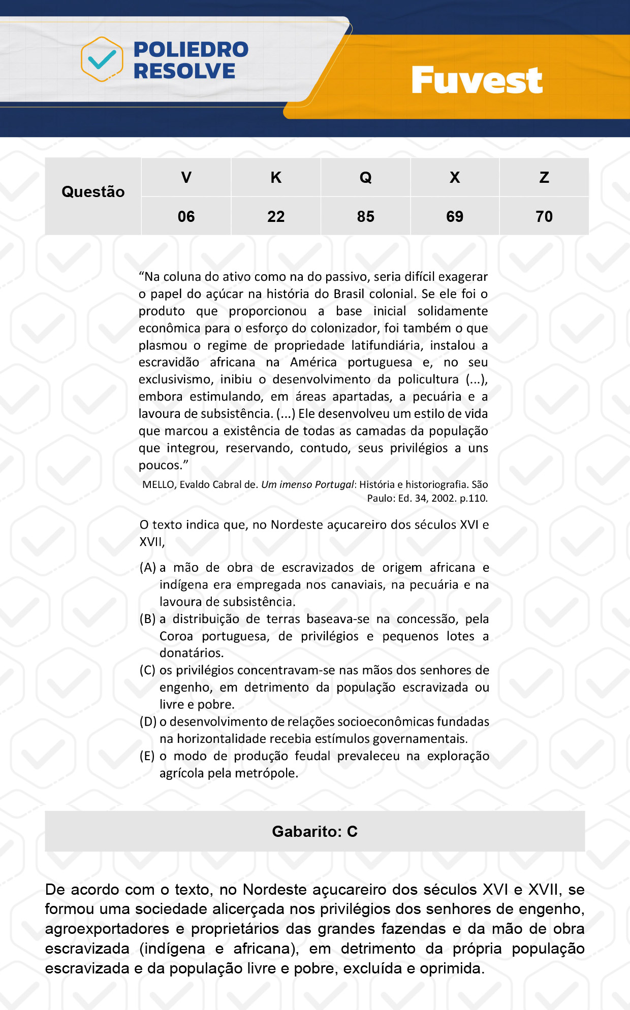 Questão 22 - 1ª Fase  - Prova K - FUVEST 2024