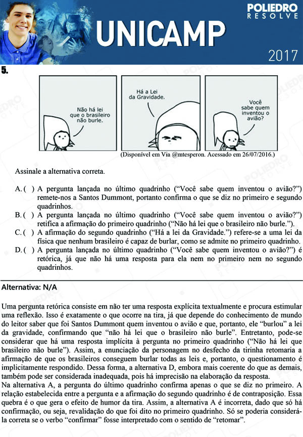 Texto 5 - 1ª Fase - UNICAMP 2017