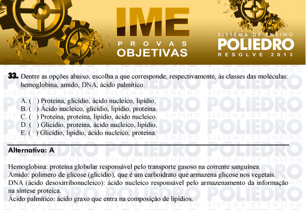 Questão 33 - Objetiva - IME 2013