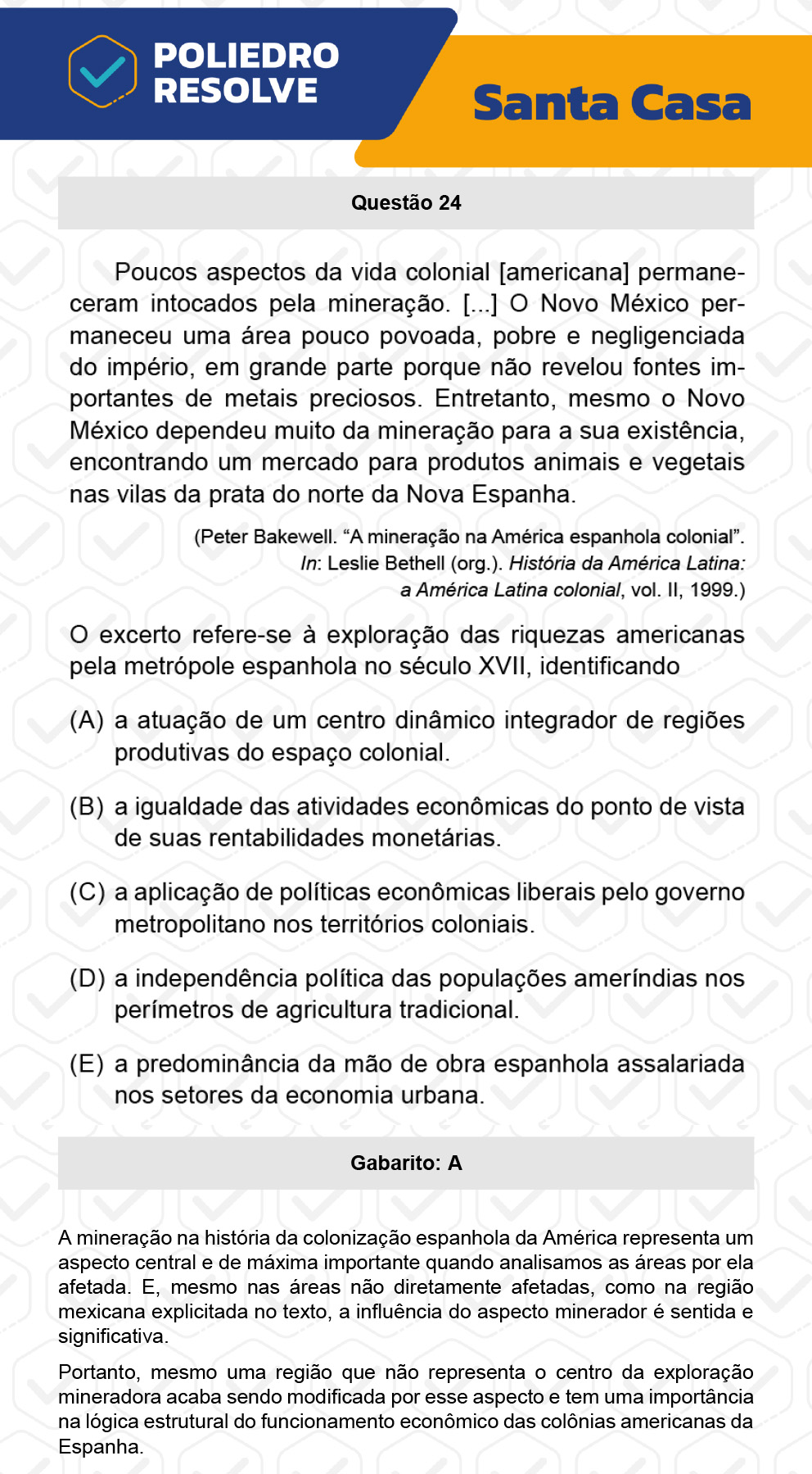 Questão 24 - 1º Dia - SANTA CASA 2023