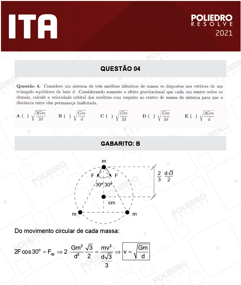 Questão 4 - 1ª Fase - ITA 2021