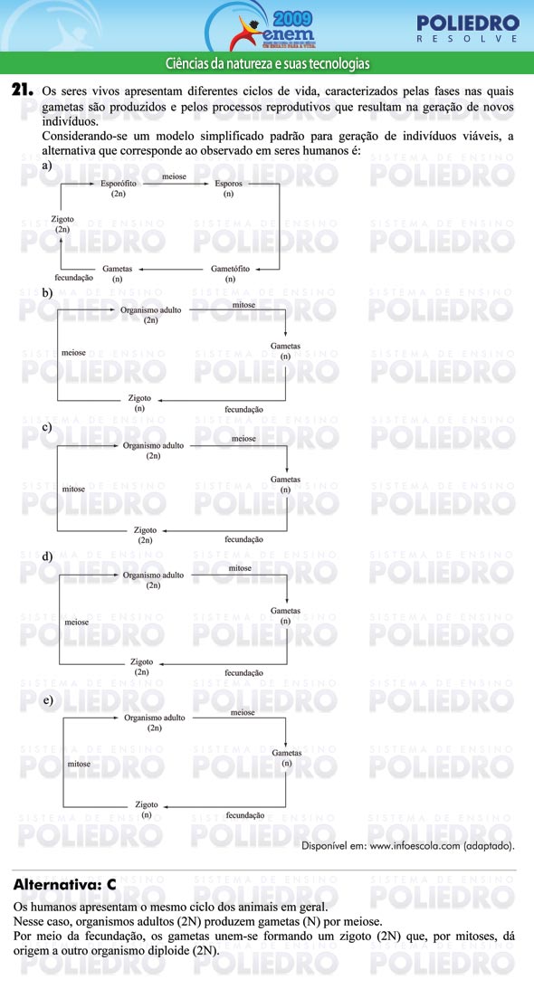 Questão 21 - Prova - ENEM 2009