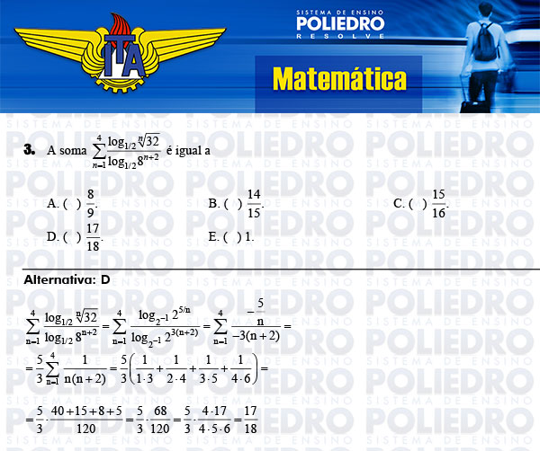 Questão 3 - Matemática - ITA 2014