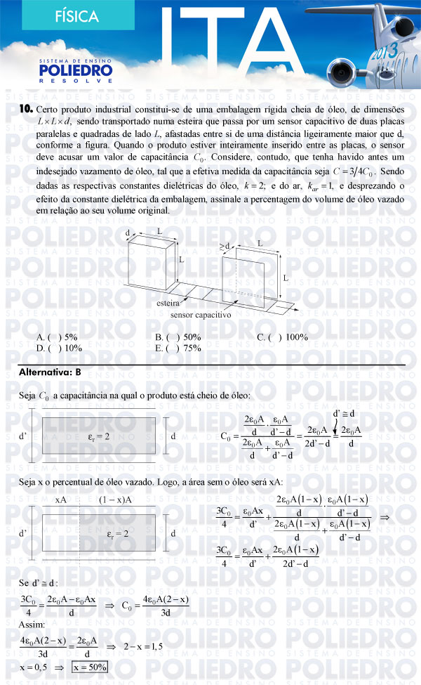 Questão 10 - Física - ITA 2013