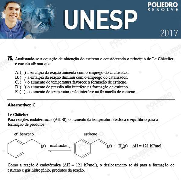 Questão 75 - 1ª Fase - UNESP 2017