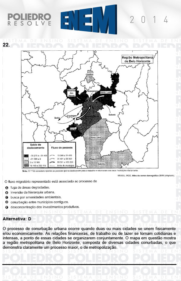 Questão 22 - Sábado (Prova Rosa) - ENEM 2014