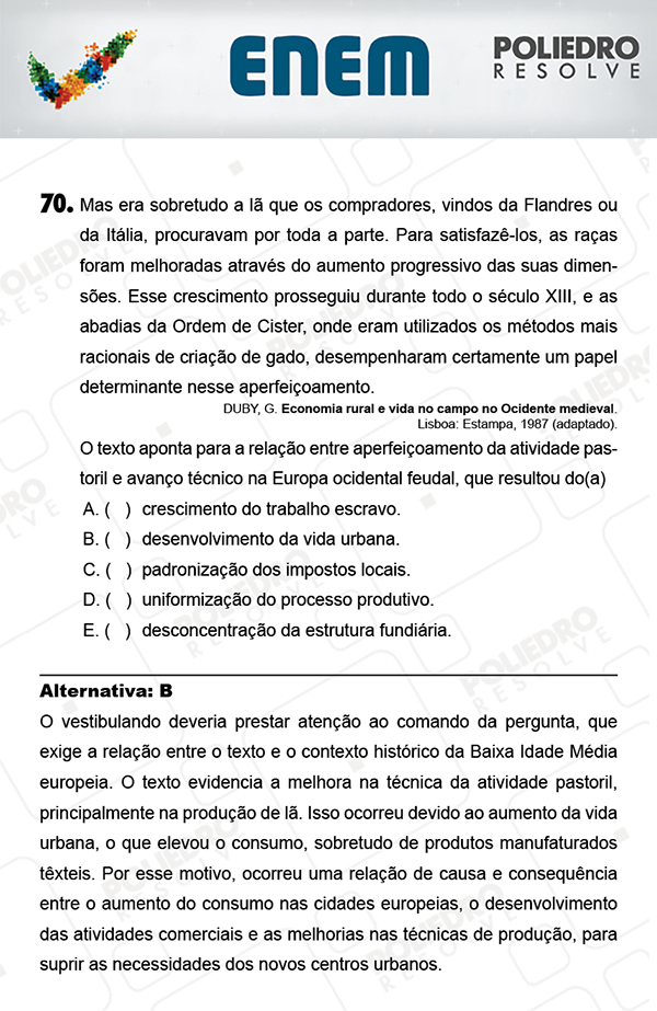 Questão 70 - 1º Dia (PROVA AZUL) - ENEM 2017