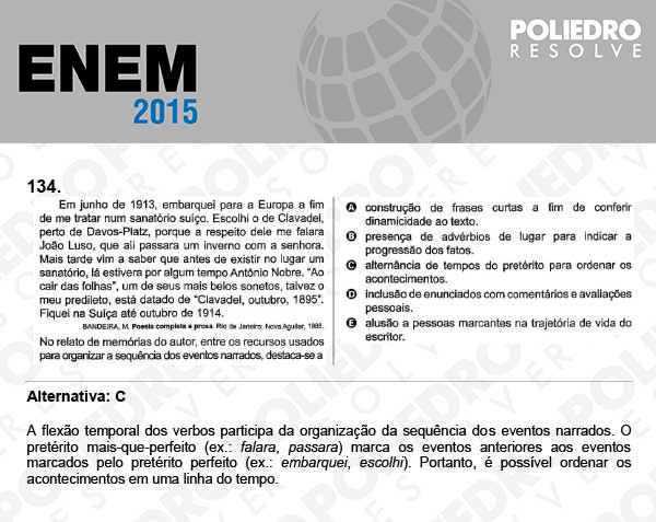 Questão 134 - Domingo (Prova Azul) - ENEM 2015