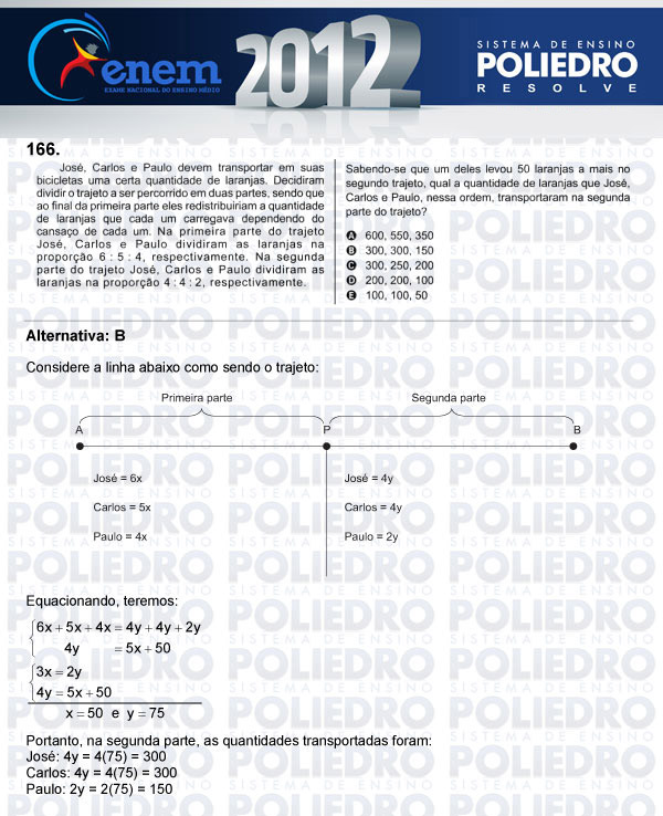 Questão 166 - Domingo (Prova rosa) - ENEM 2012