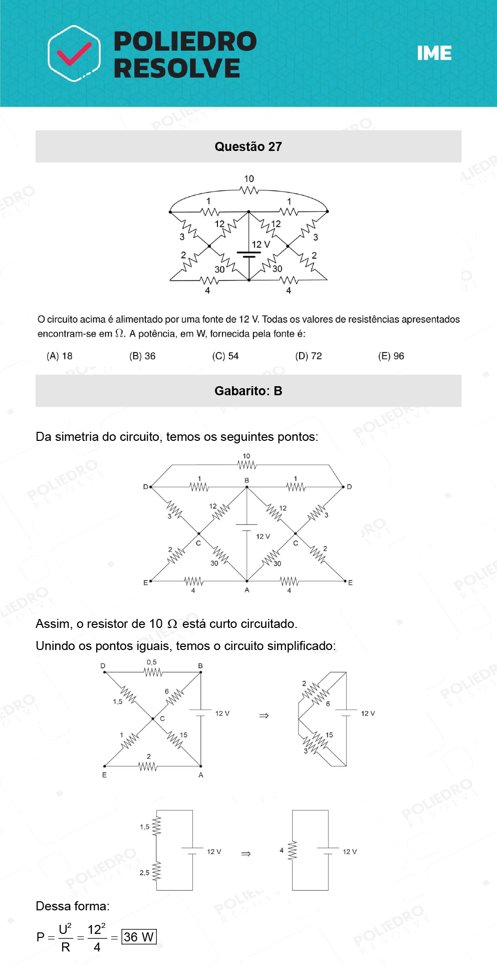 Questão 27 - 1ª Fase - IME 2023