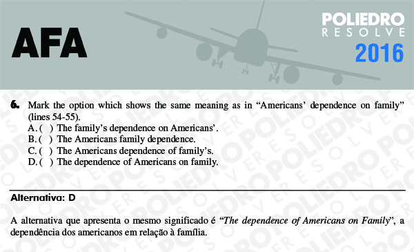 Questão 6 - Prova Modelo C - AFA 2016