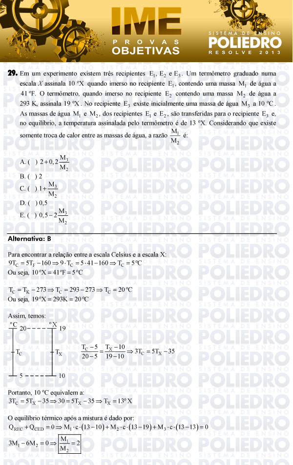 Questão 29 - Objetiva - IME 2013