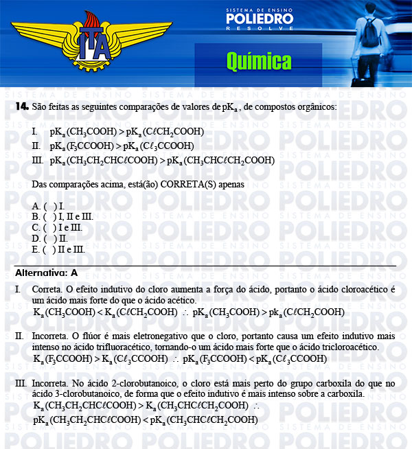 Questão 14 - Química - ITA 2014