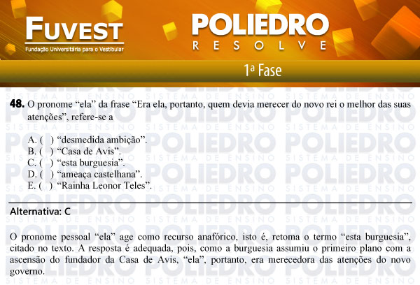 Questão 48 - 1ª Fase - FUVEST 2012