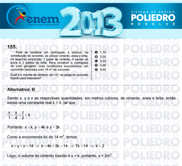 Questão 155 - Domingo (Prova Cinza) - ENEM 2013