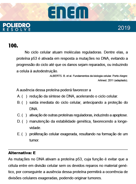 Questão 100 - 2º Dia - Prova AZUL - ENEM 2018