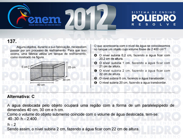 Questão 137 - Domingo (Prova rosa) - ENEM 2012