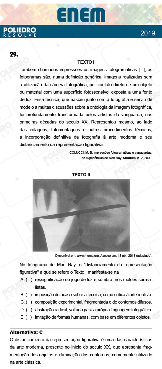 Questão 29 - 1º Dia - Prova AZUL - ENEM 2018