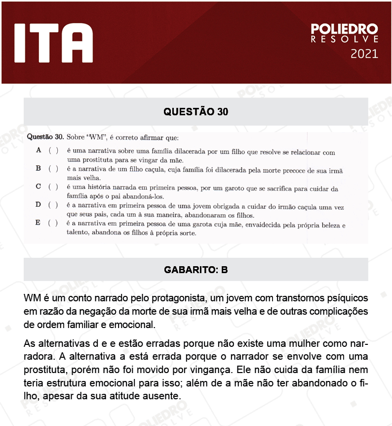 Questão 30 - 1ª Fase - ITA 2021