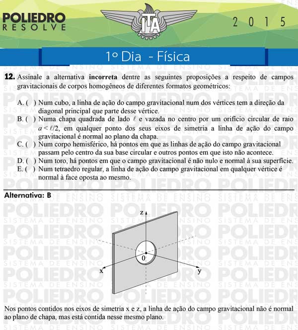 Questão 12 - Física - ITA 2015