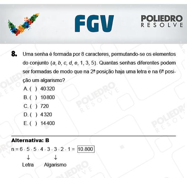 Questão 8 - Objetivas - FGV 2018