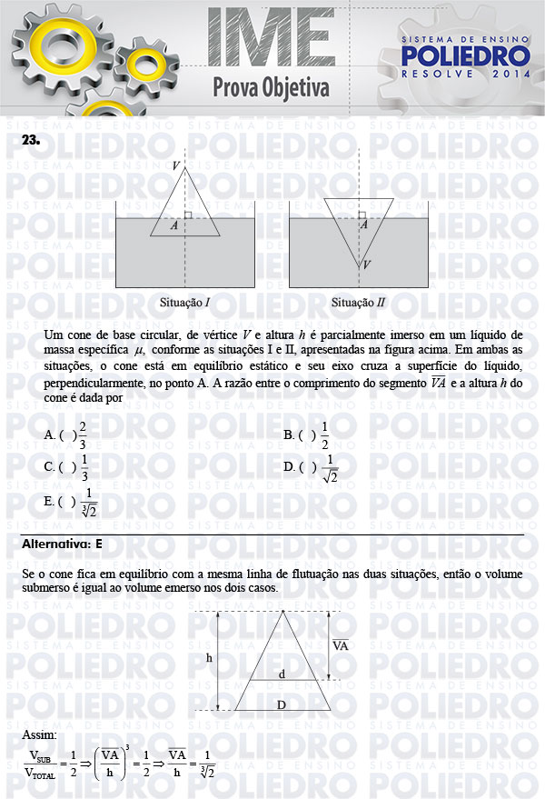 Questão 23 - Objetiva - IME 2014