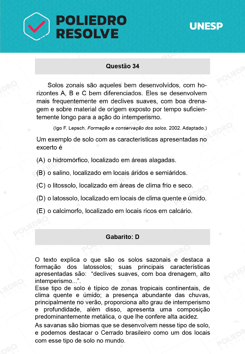 Questão 34 - 2ª Fase - UNESP 2022