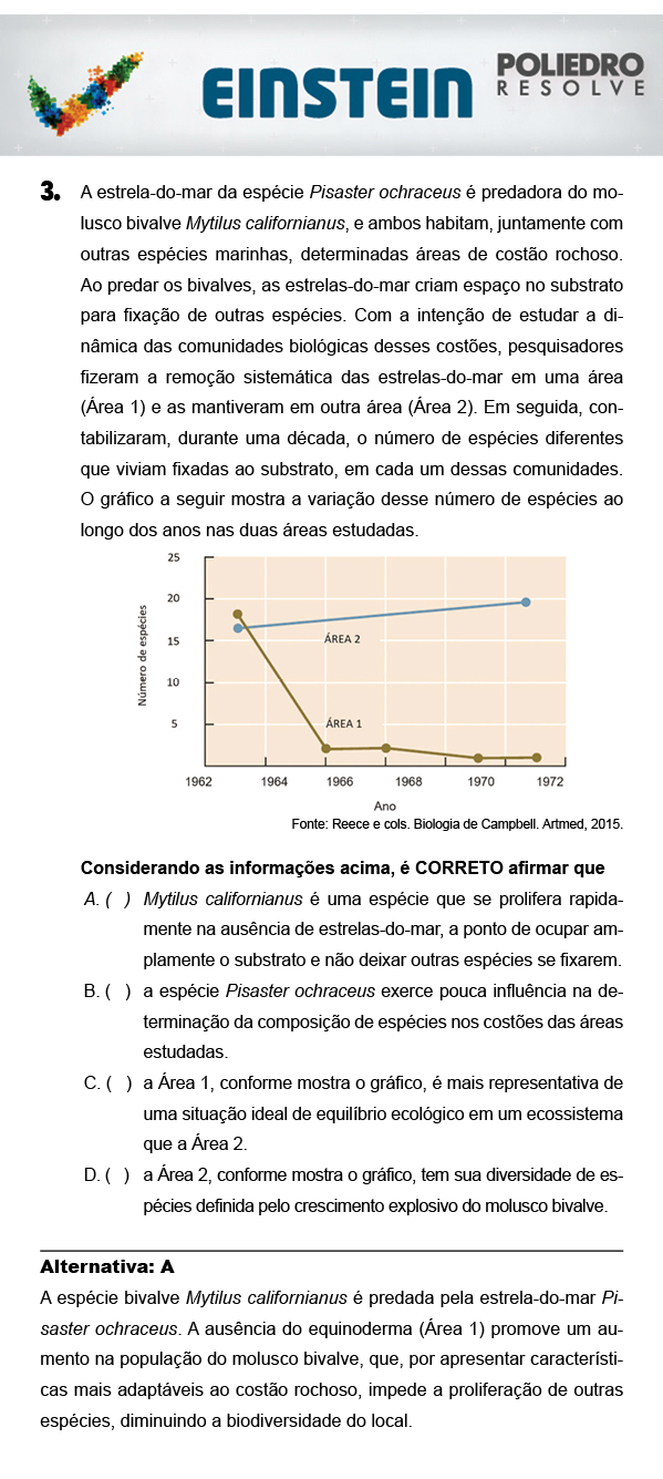 Questão 3 - 1ª FASE - EINSTEIN 2018