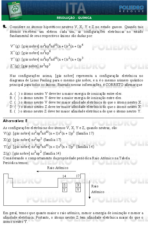 Questão 9 - Química - ITA 2009