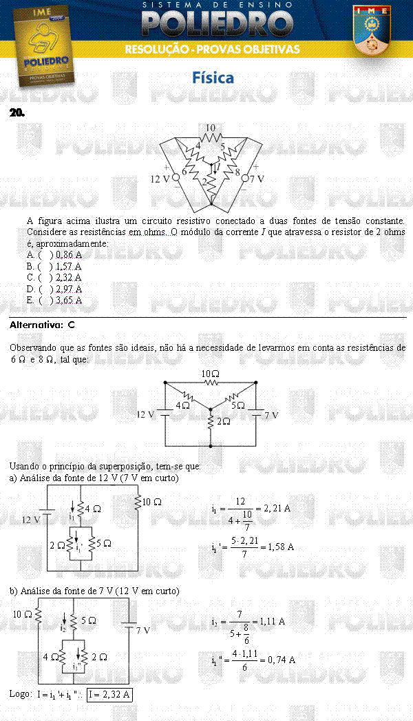 Questão 20 - Objetivas - IME 2008