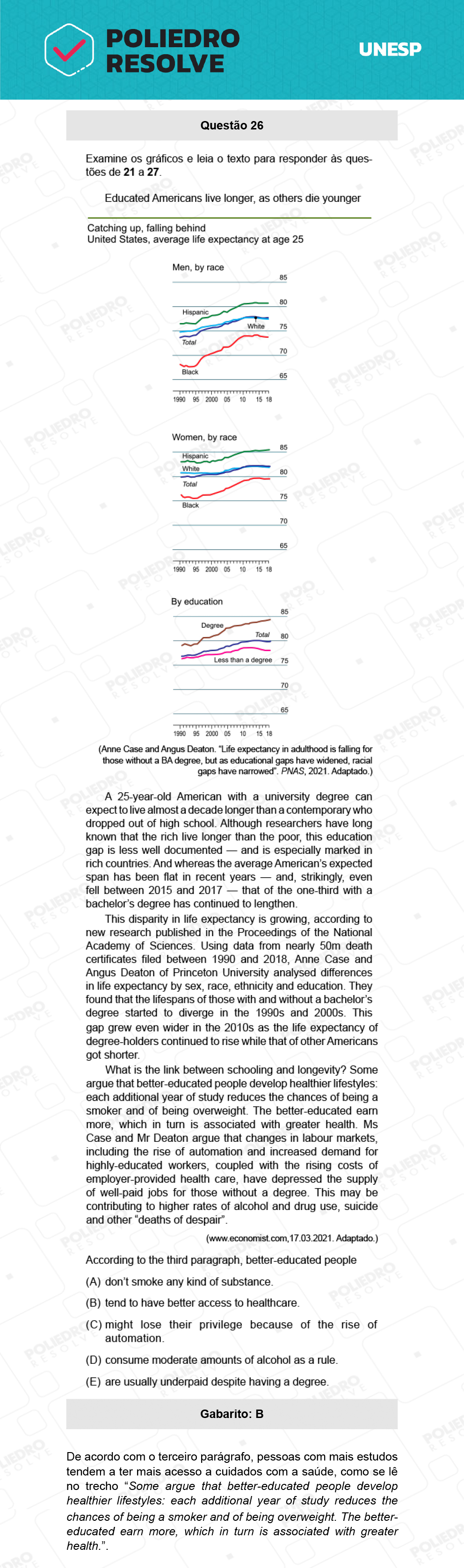 Questão 26 - 1ª Fase - Biológicas - UNESP 2022