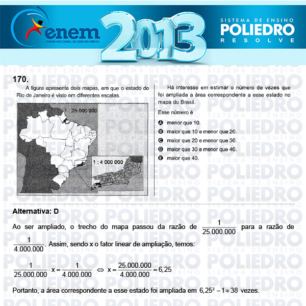 Questão 170 - Domingo (Prova Cinza) - ENEM 2013