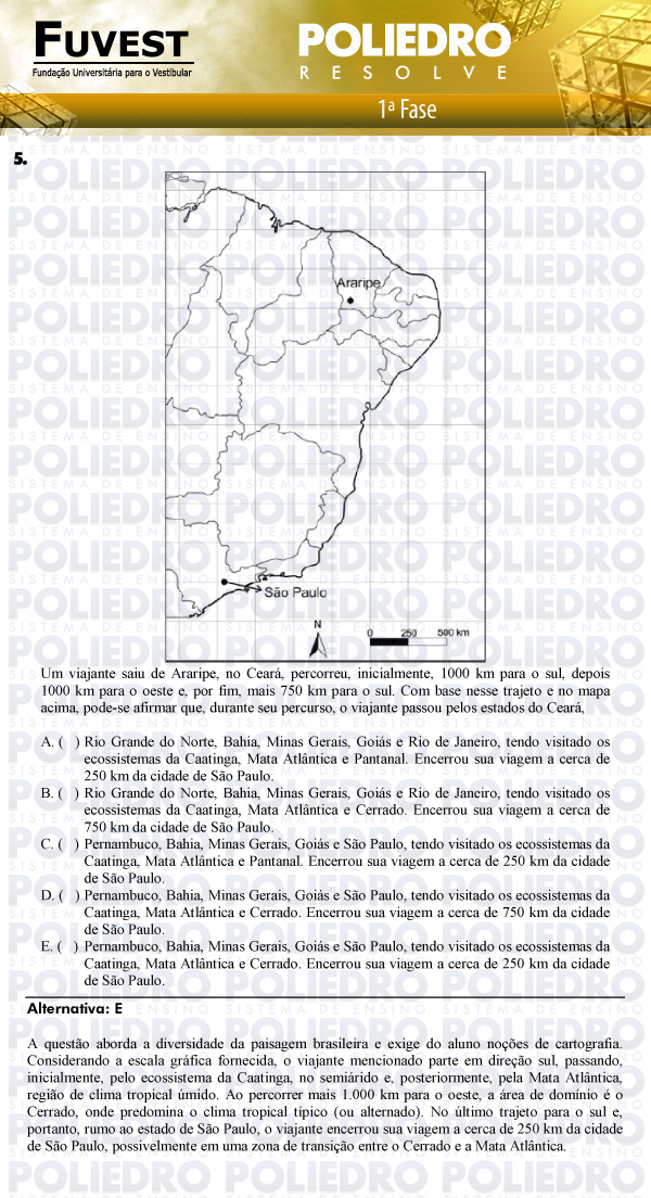 Questão 5 - 1ª Fase - FUVEST 2011