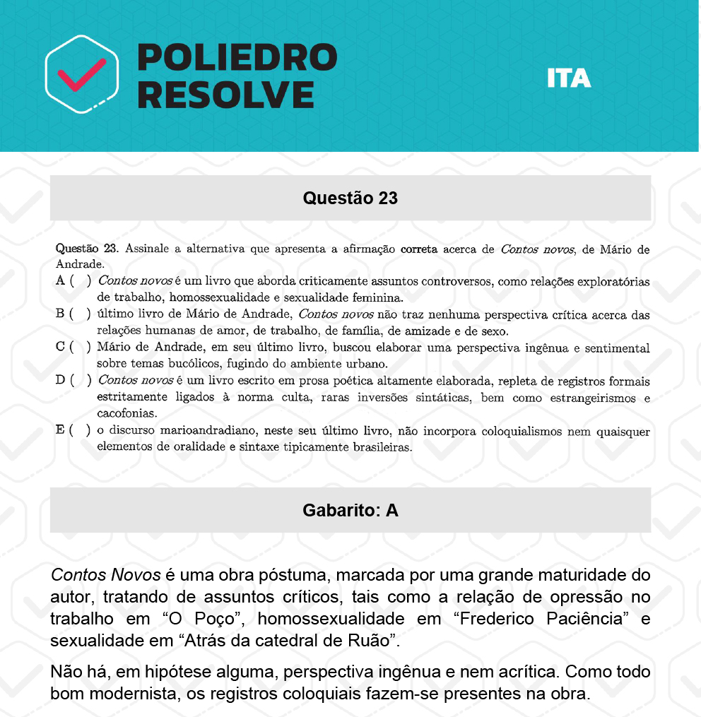 Questão 23 - 1ª Fase - ITA 2023