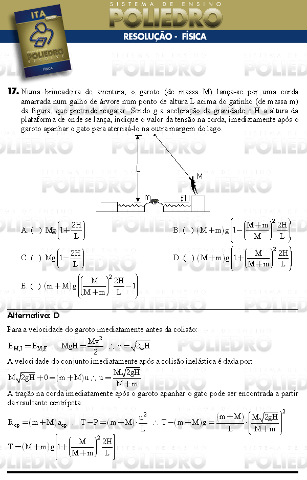 Questão 17 - Física - ITA 2008