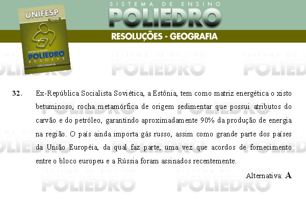 Questão 32 - Conhecimentos Gerais - UNIFESP 2008