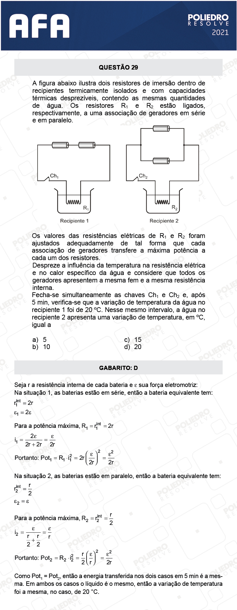 Questão 29 - Prova Modelo A - AFA 2021